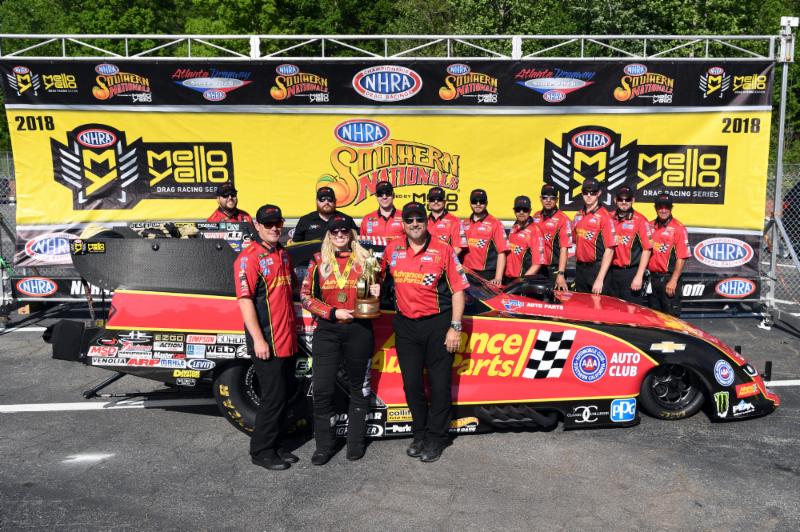 Courtney Force with Funny Car and Crew
