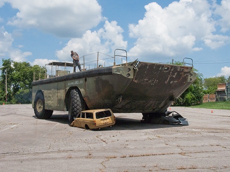 100-ton amphibious LARC-LX, with nine-foot tires. Photo credit: Lane Motor Museum.
