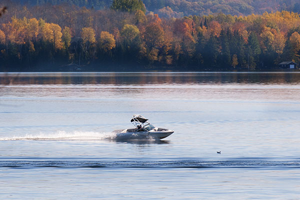 boat in the fall