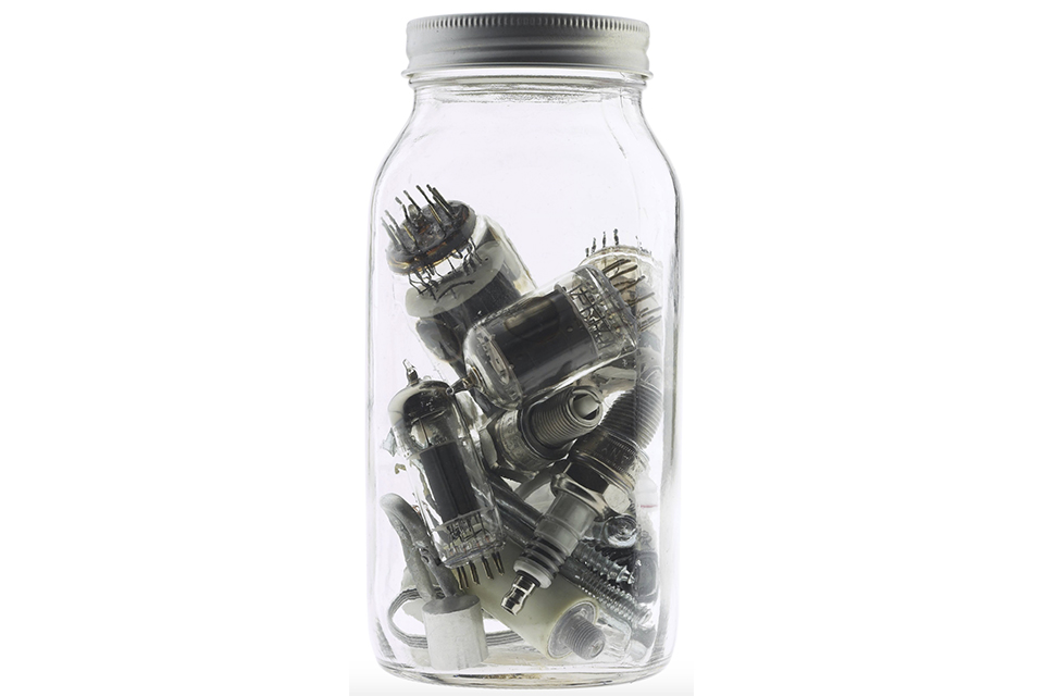 jar of small car parts