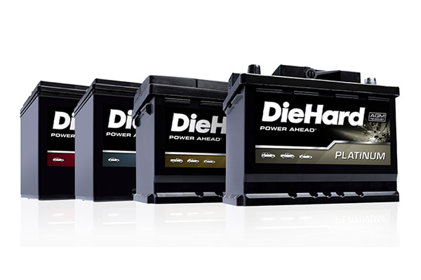 DieHard battery group of 4 batteries