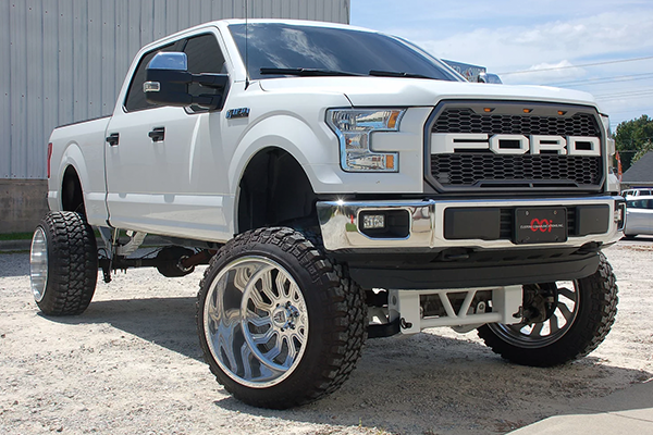 white lifted truck