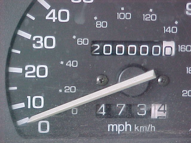 odometer at 200,000 miles