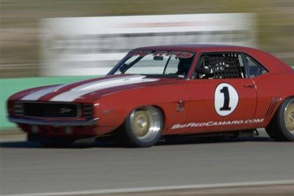 red and white touring car