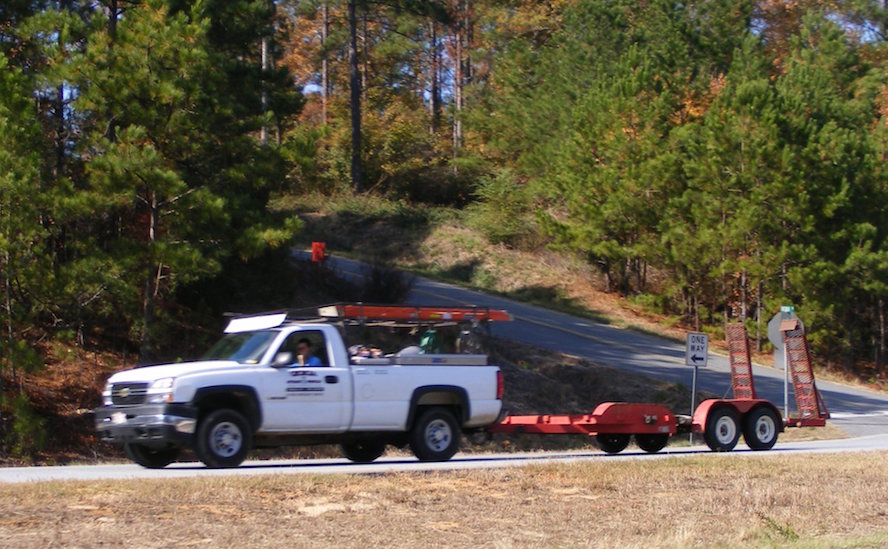 truck towing a trailer