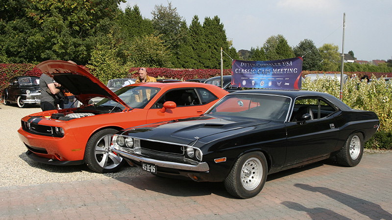old and new Dodge Challengers