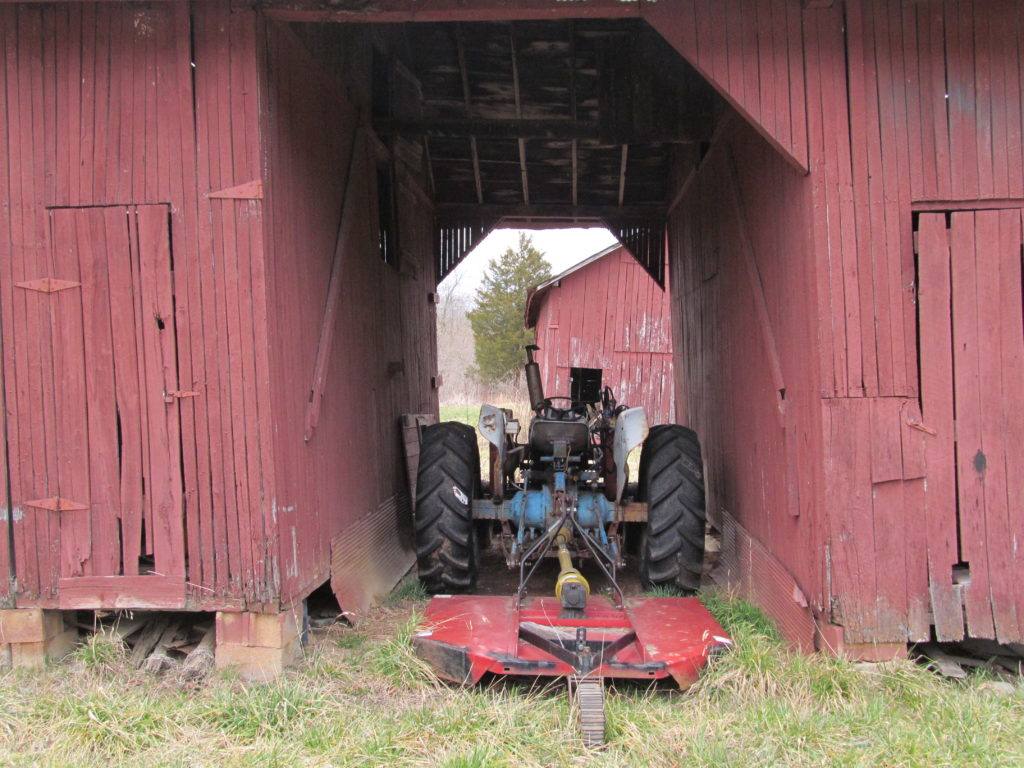 diesel tractor in a barn