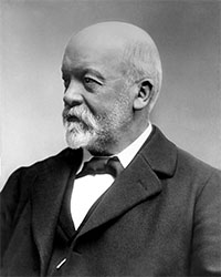 a black and white photo portrait of Gottlieb Daimler