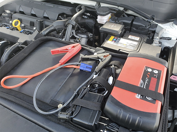 portable jump starter ready for use