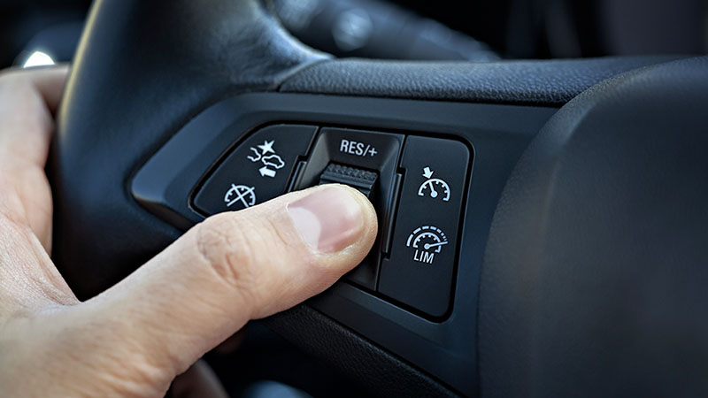 cruise control settings on a steering wheel